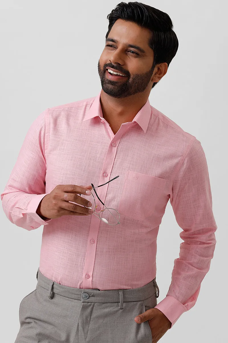 Indo Cotton - Pink Formal Shirts For Men | Ariser