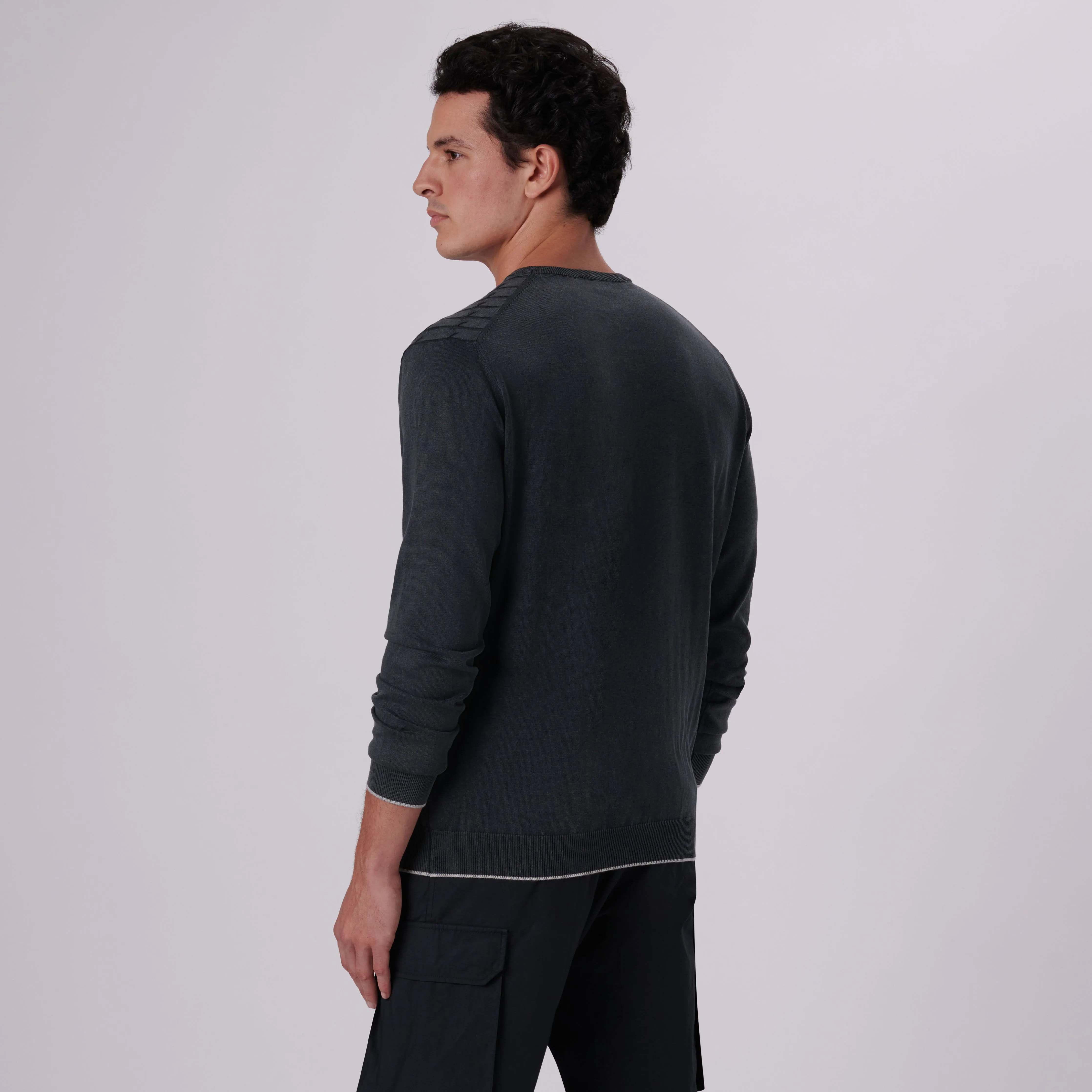 Knit Stitch Crew Neck Sweater