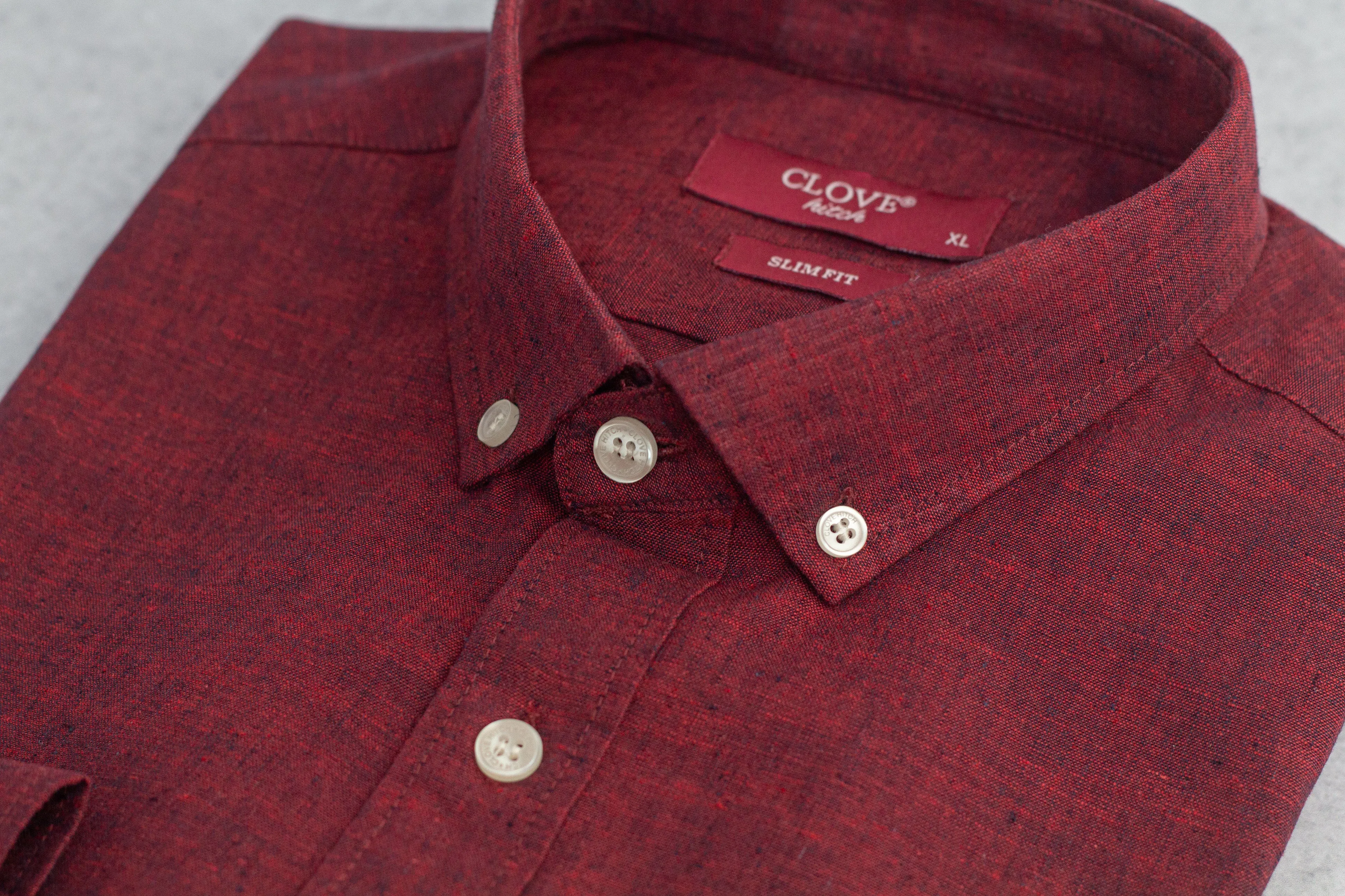 Linen Shirt - Dark Red