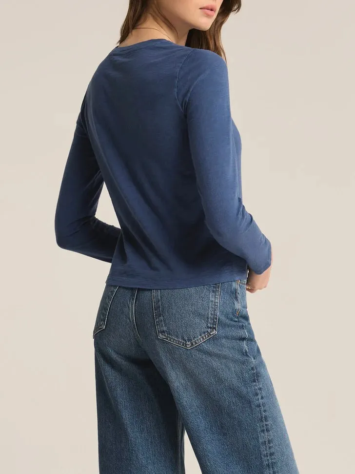 Long Sleeve Modern Slub Tee - True Navy