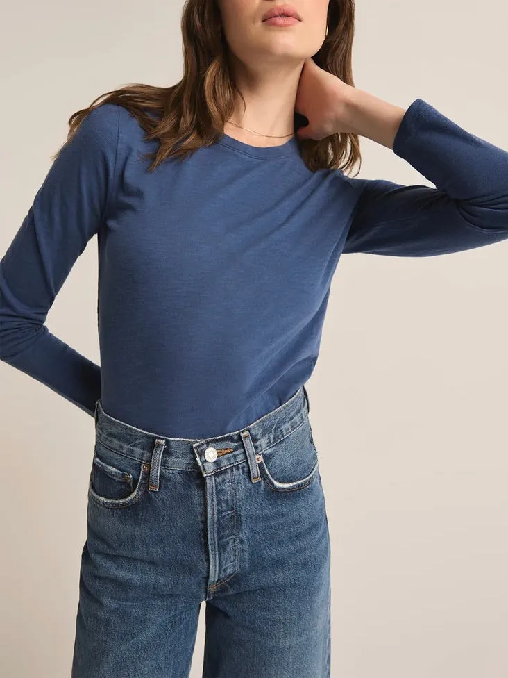 Long Sleeve Modern Slub Tee - True Navy