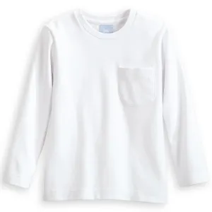 Long Sleeve Pima Mac Tee with Pocket -- White