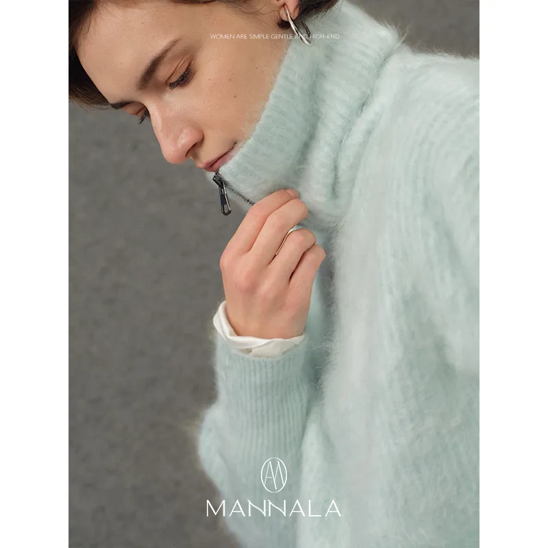 Luxurious Zip-Up Cashmere Sweater