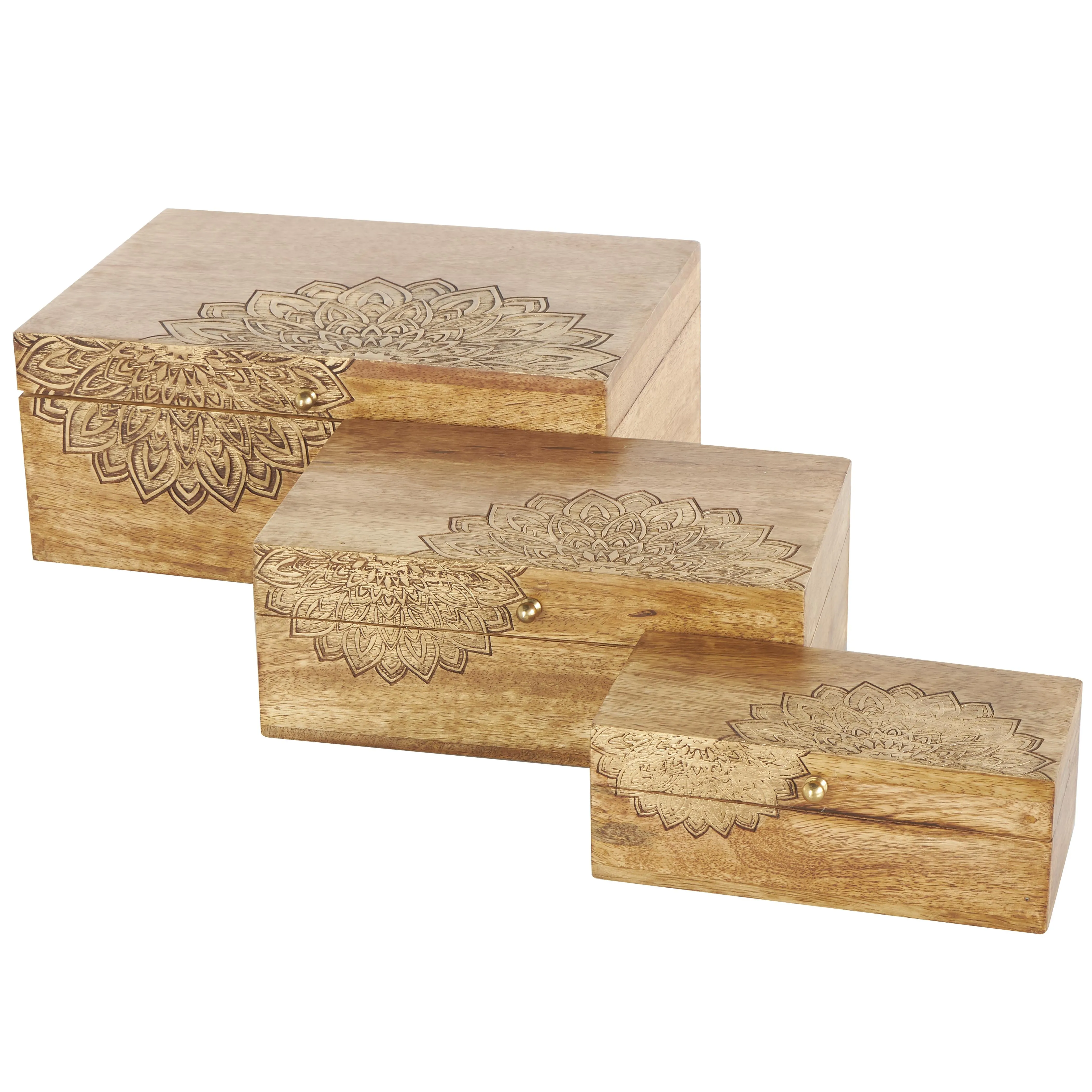 MANGO WOOD MANDALA  BOXES