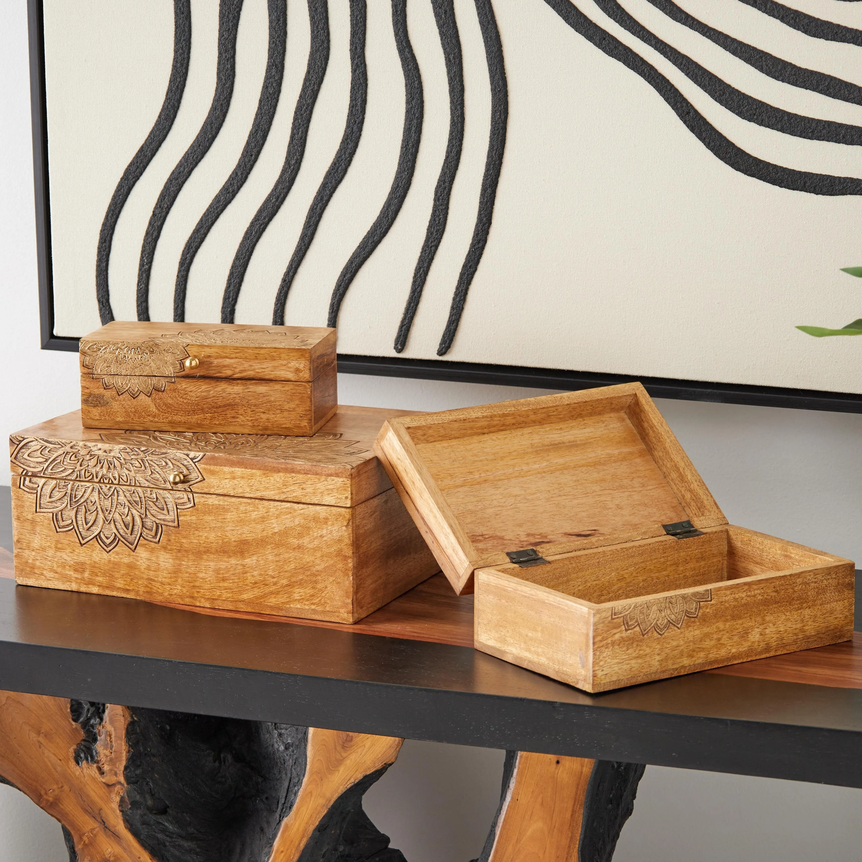 MANGO WOOD MANDALA  BOXES