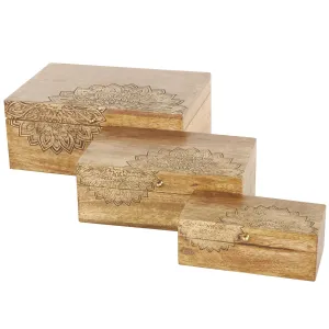 MANGO WOOD MANDALA  BOXES