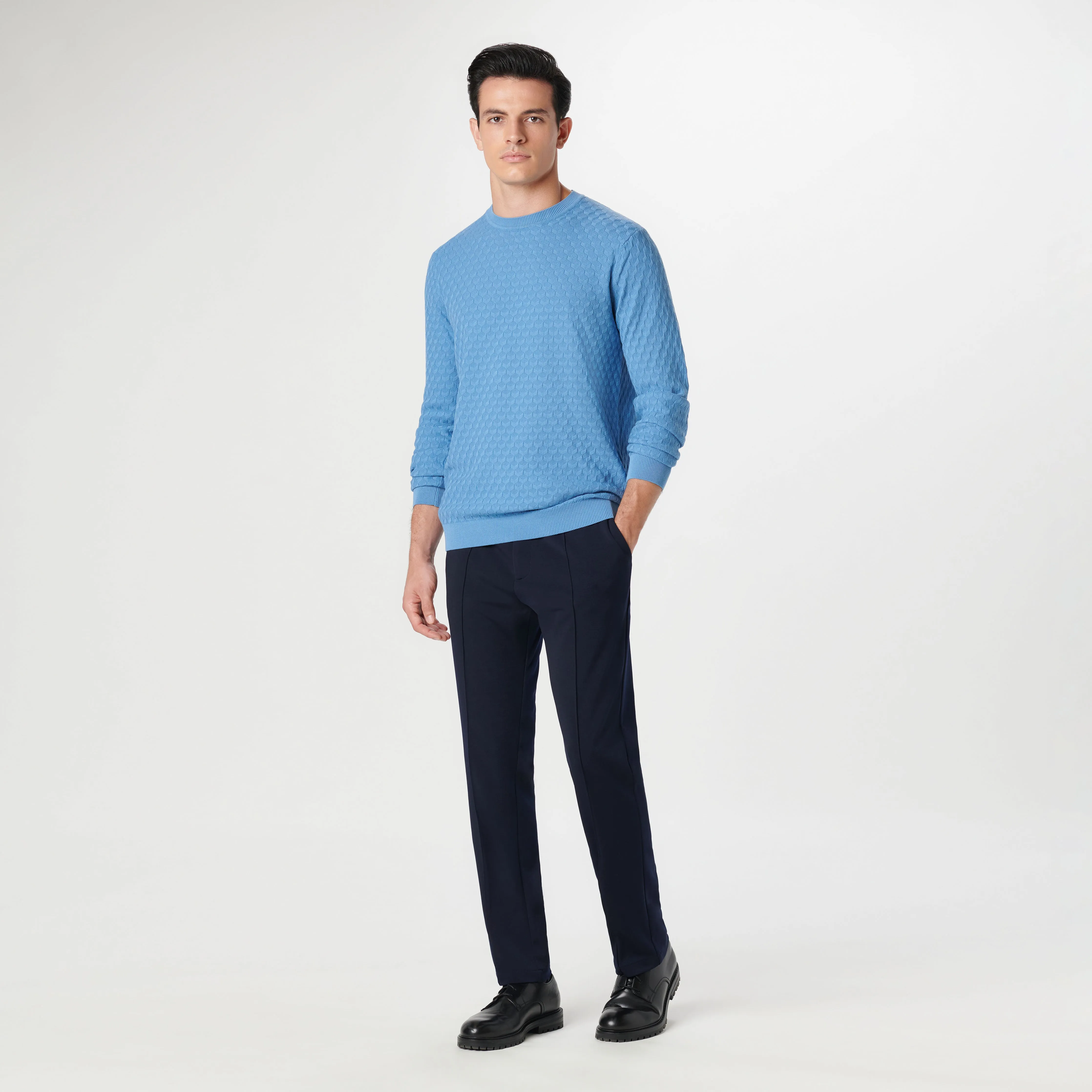 Mixed Stitch Crew Neck Sweater