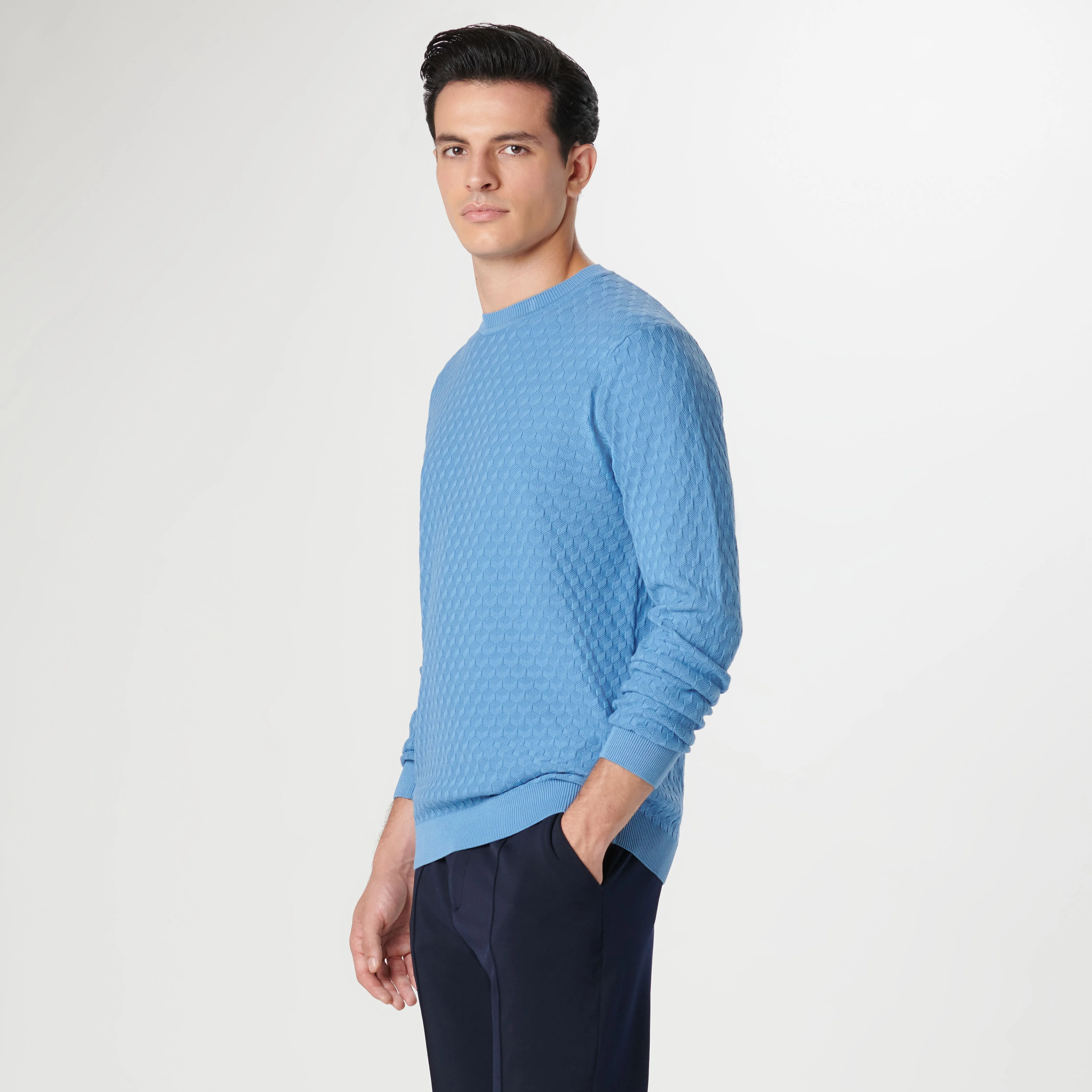 Mixed Stitch Crew Neck Sweater