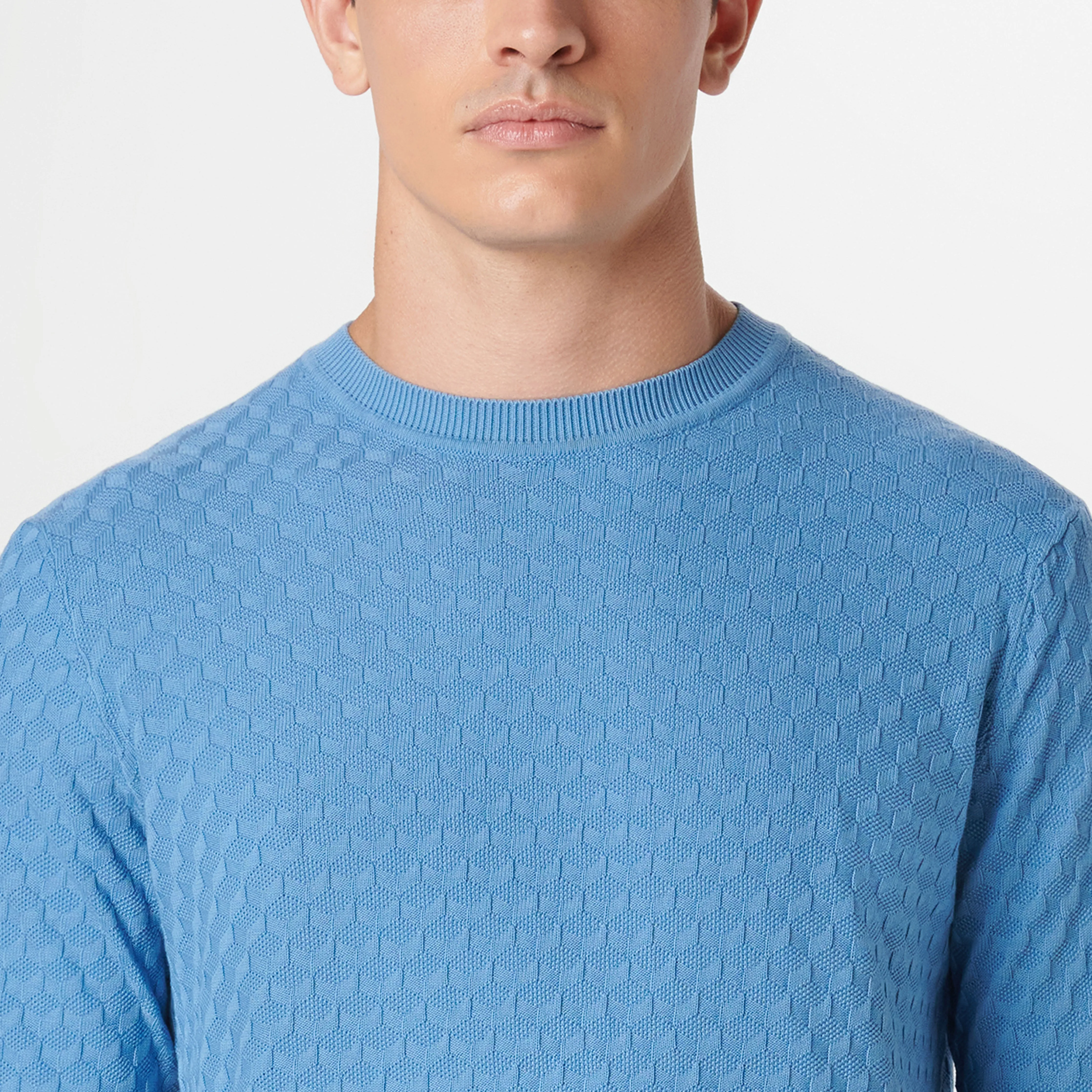 Mixed Stitch Crew Neck Sweater