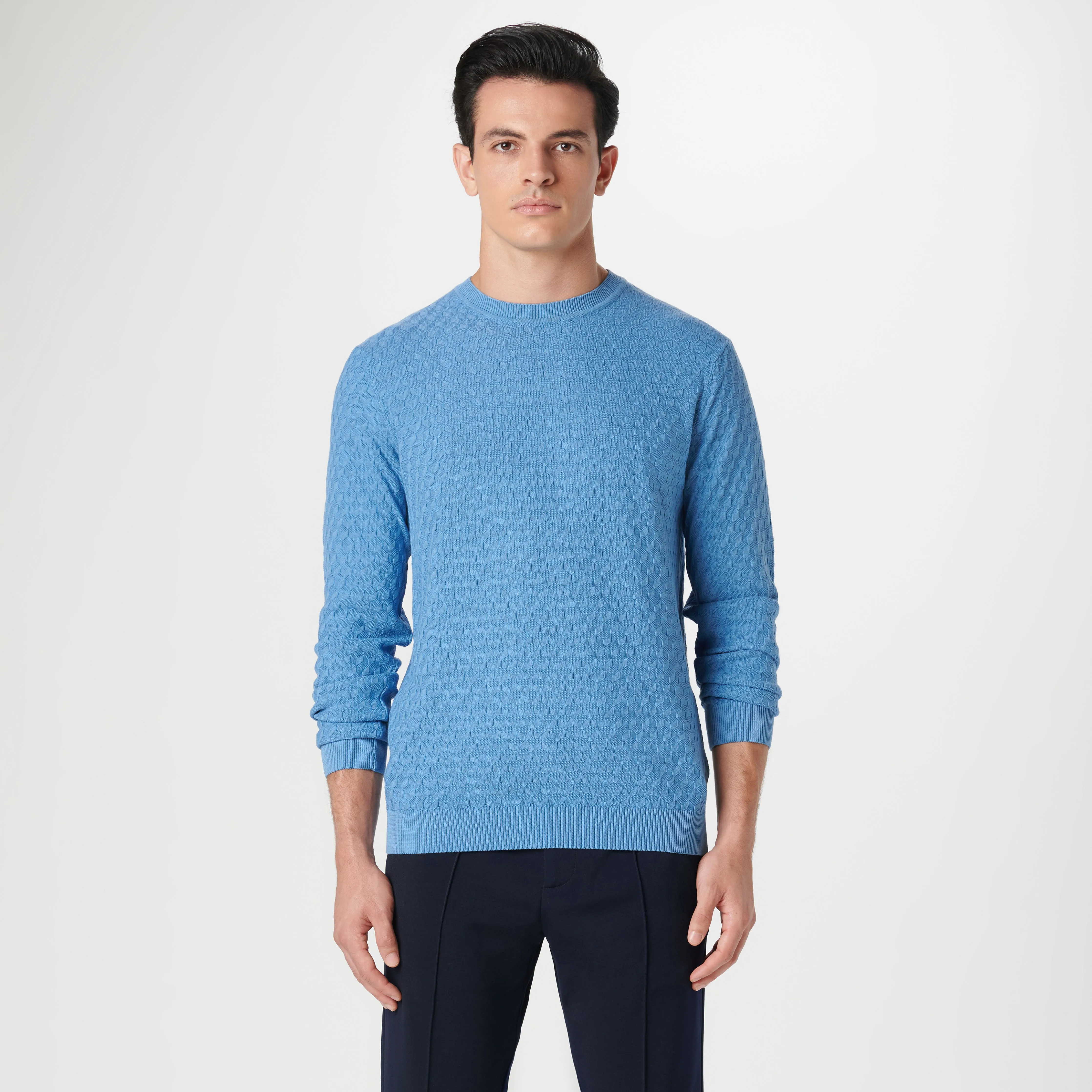 Mixed Stitch Crew Neck Sweater