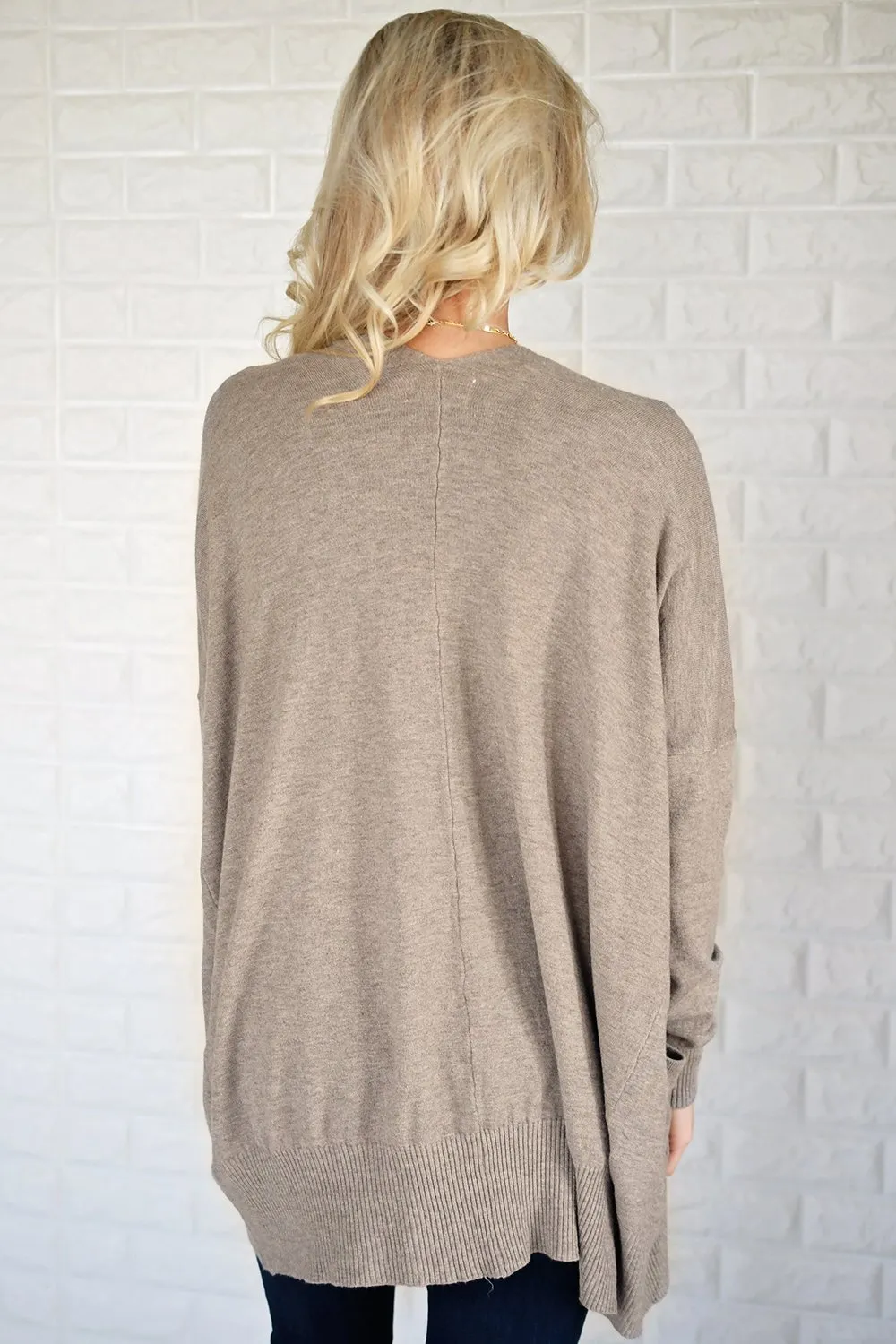 Mocha V-Back Cardigan