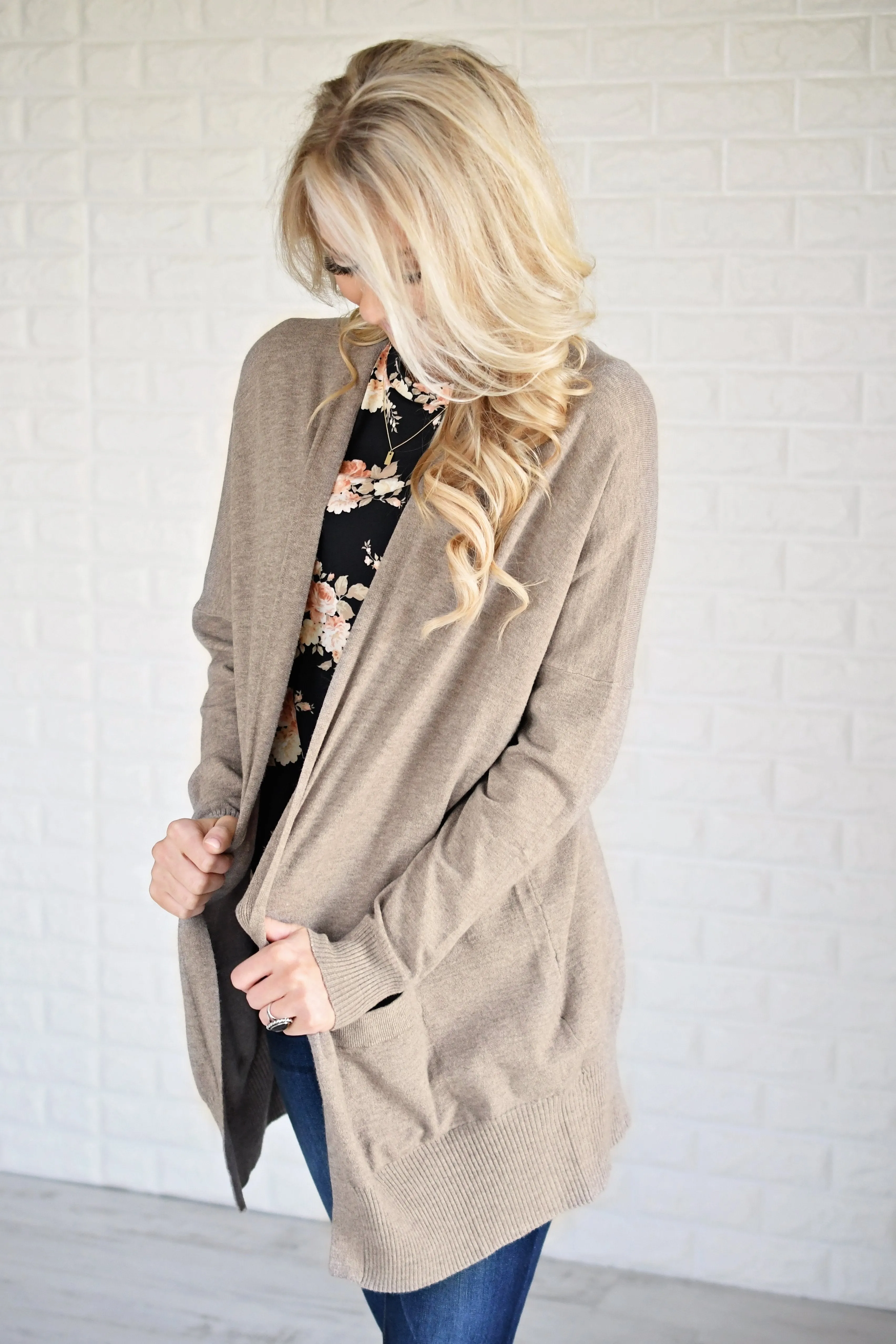 Mocha V-Back Cardigan