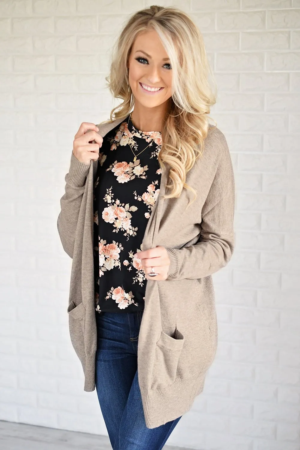 Mocha V-Back Cardigan