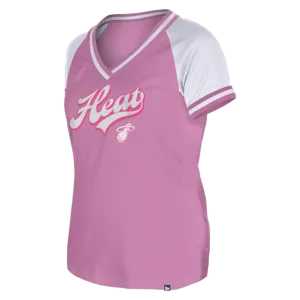 New Era Miami HEAT Pink Women's V-Neck Tee