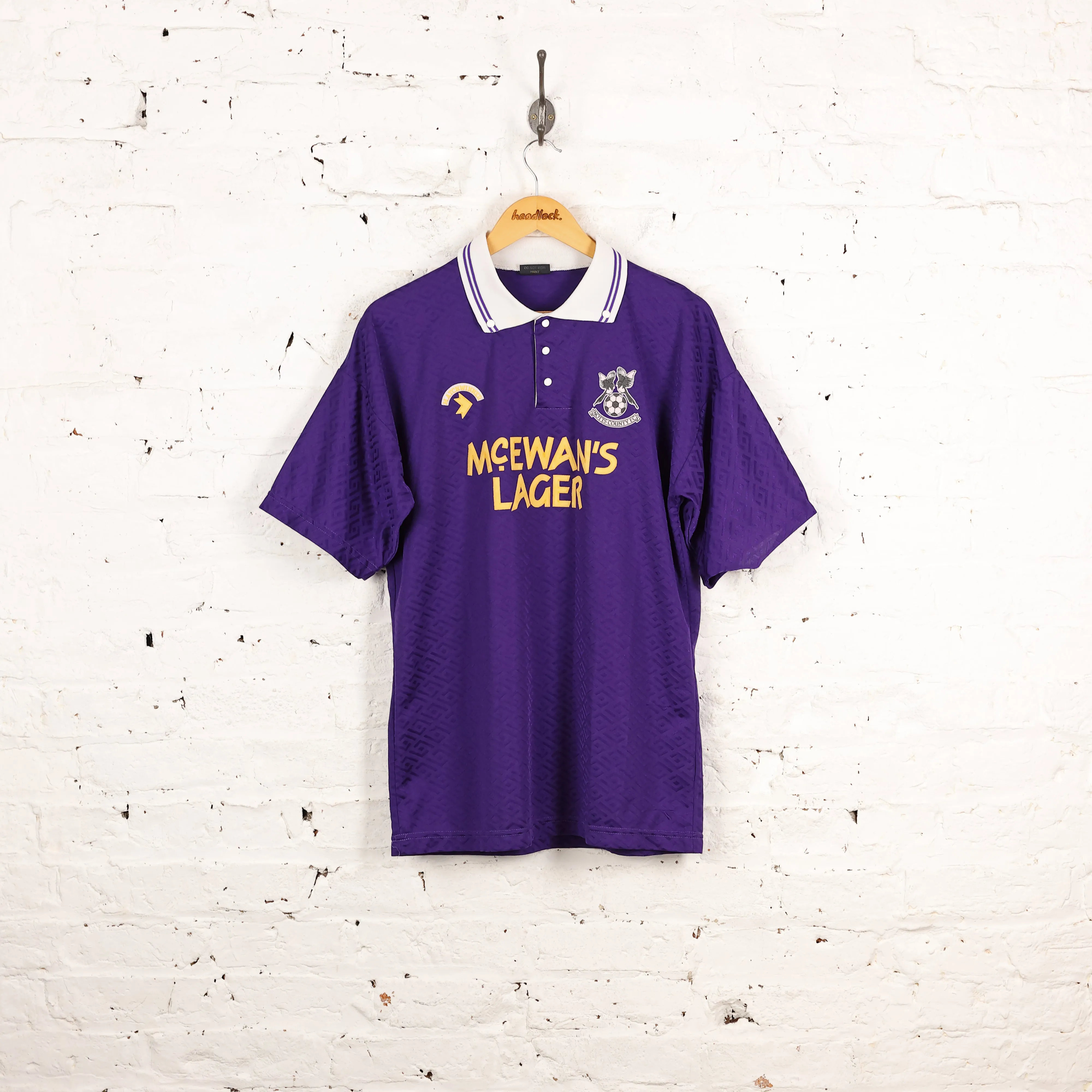 Notts County 1992 Away Matchwinner Football Shirt - Purple - M