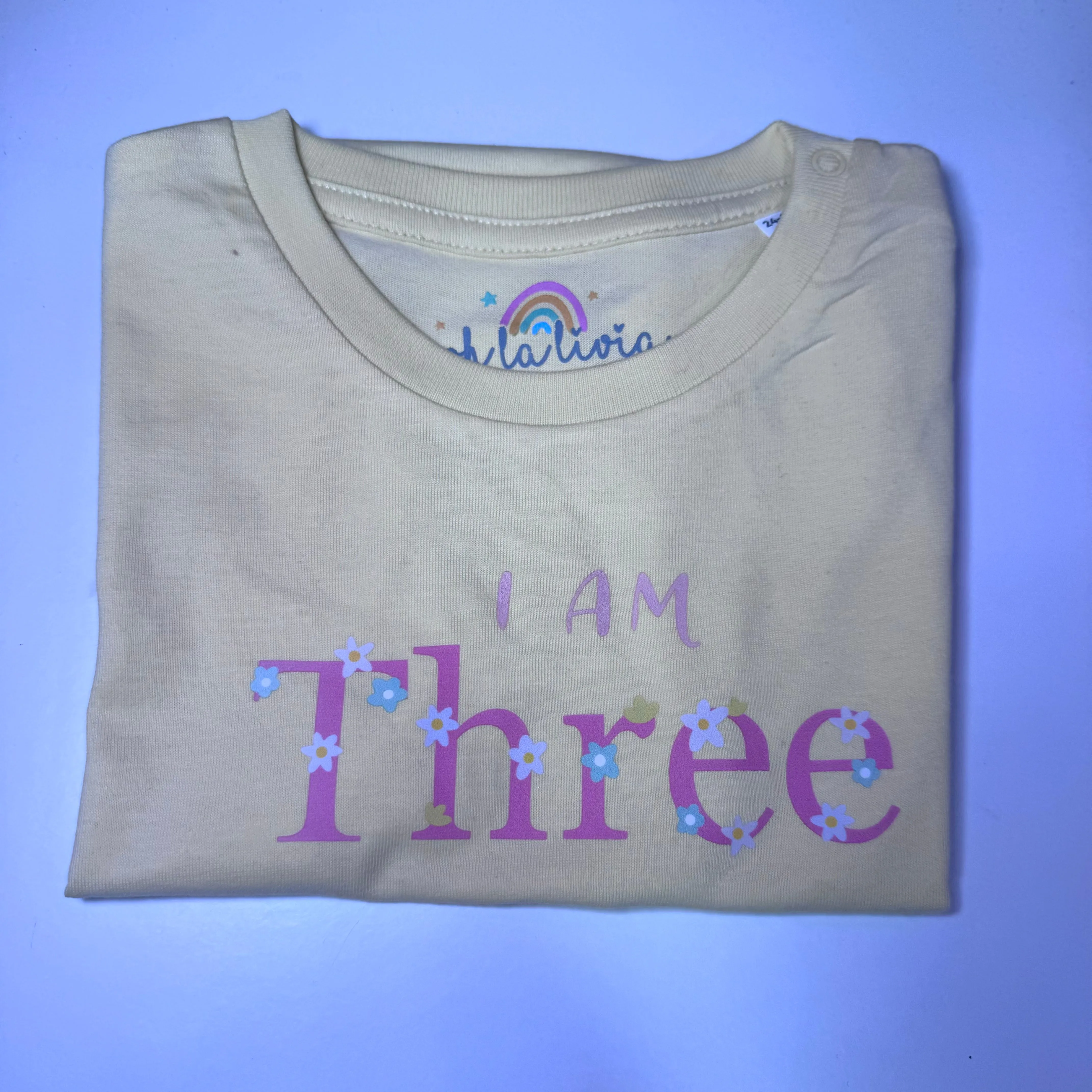 Ooh La Livia Birthday T-shirt Yellow- Select Age