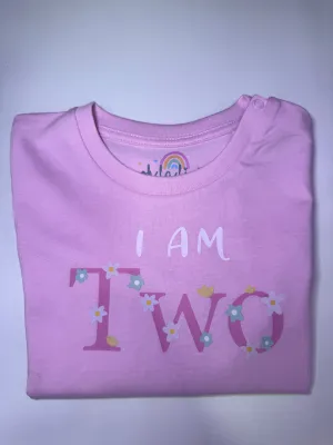 Ooh La Livia Girls Pink Birthday T-Shirt- Select Age