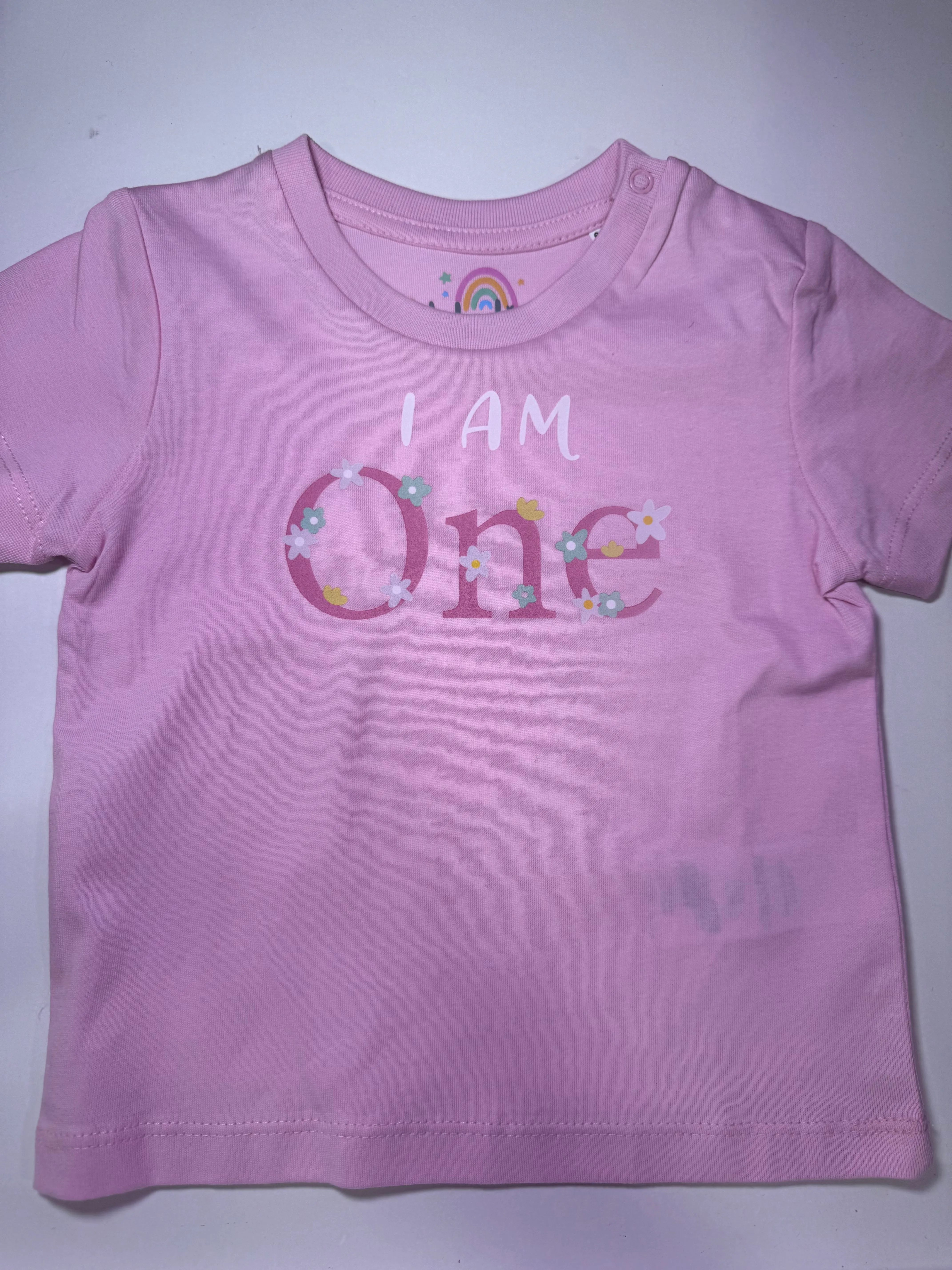 Ooh La Livia Girls Pink Birthday T-Shirt- Select Age