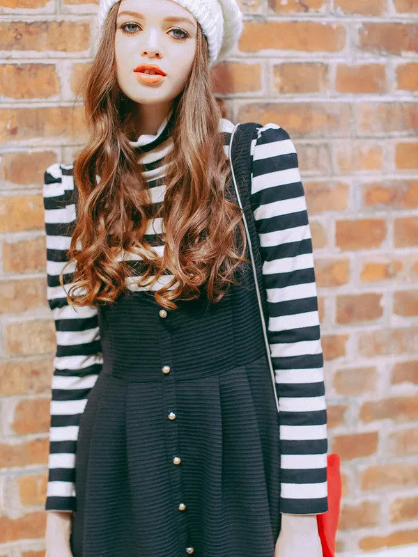 pearl buttons vest dress