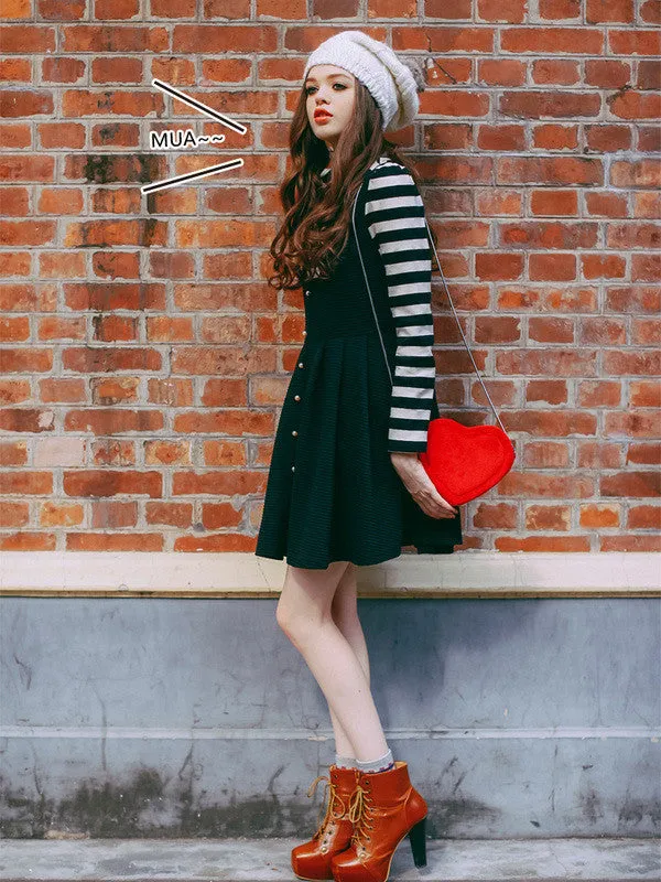 pearl buttons vest dress
