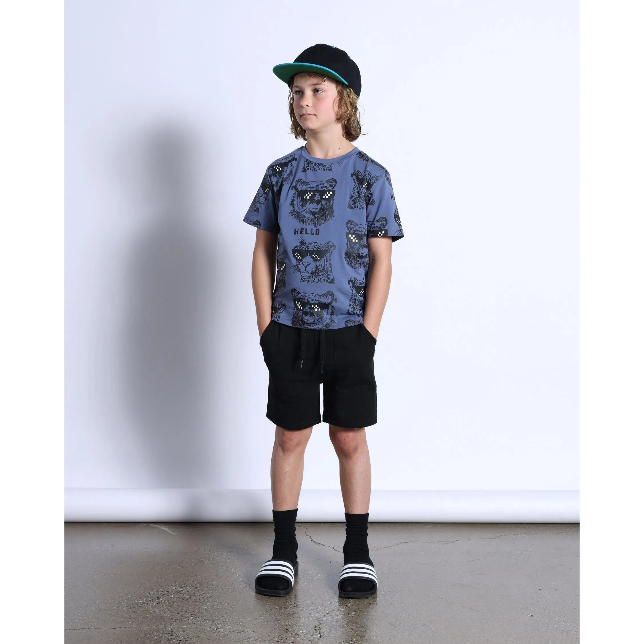 Pixelled Animals Tee- Midnight