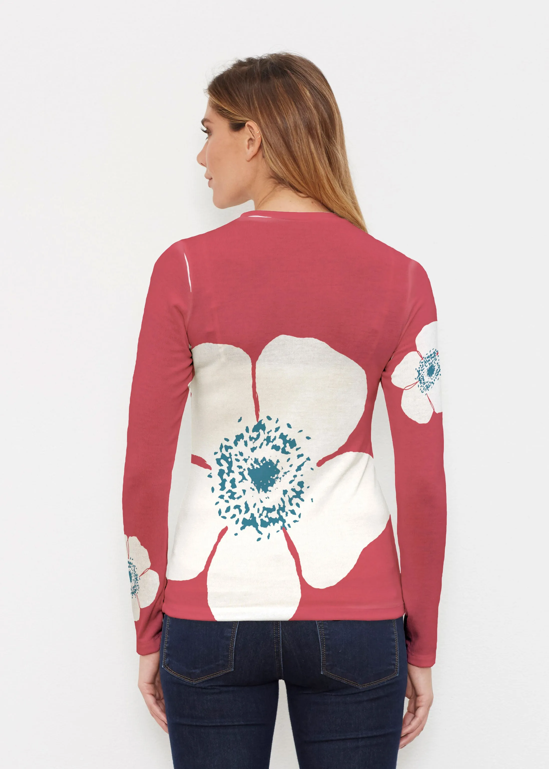 Poppy Red (7015) ~ Butterknit Long Sleeve Crew Top