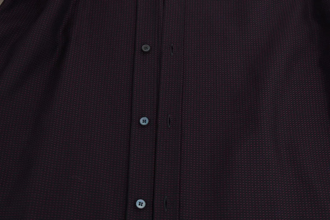 Purple Cotton GOLD Slim Shirt