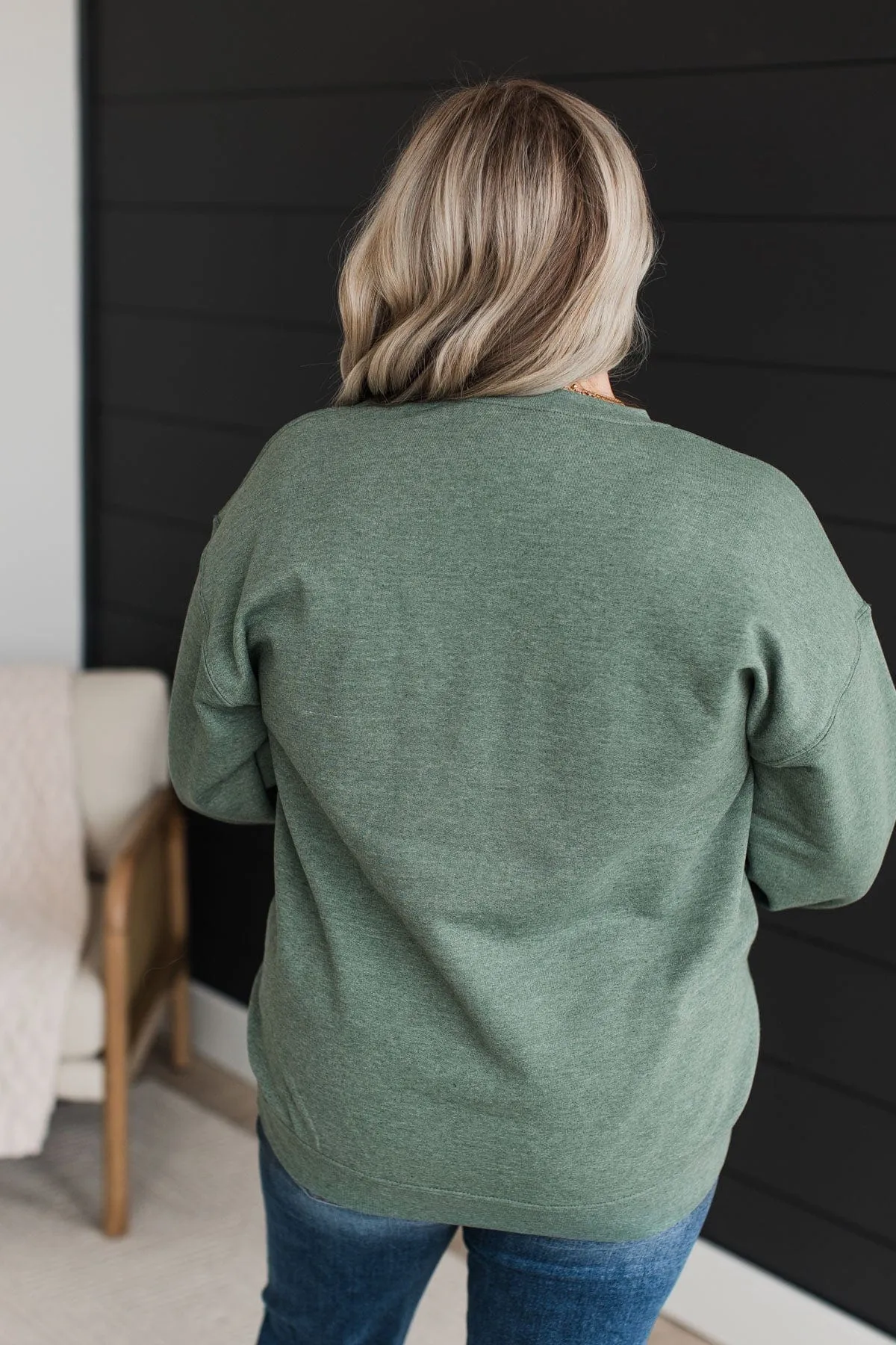 "For He Is The Reason" Crew Neck Pullover- Green
