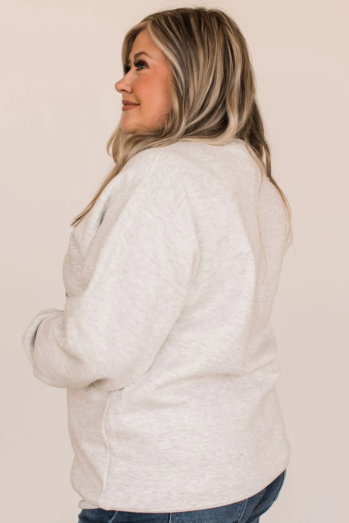 "Life Is Better By The Campfire" Crew Neck- Light Heather Grey