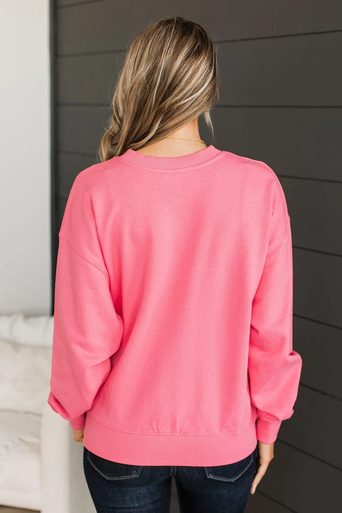 "Local" Crew Neck Pullover- Pink