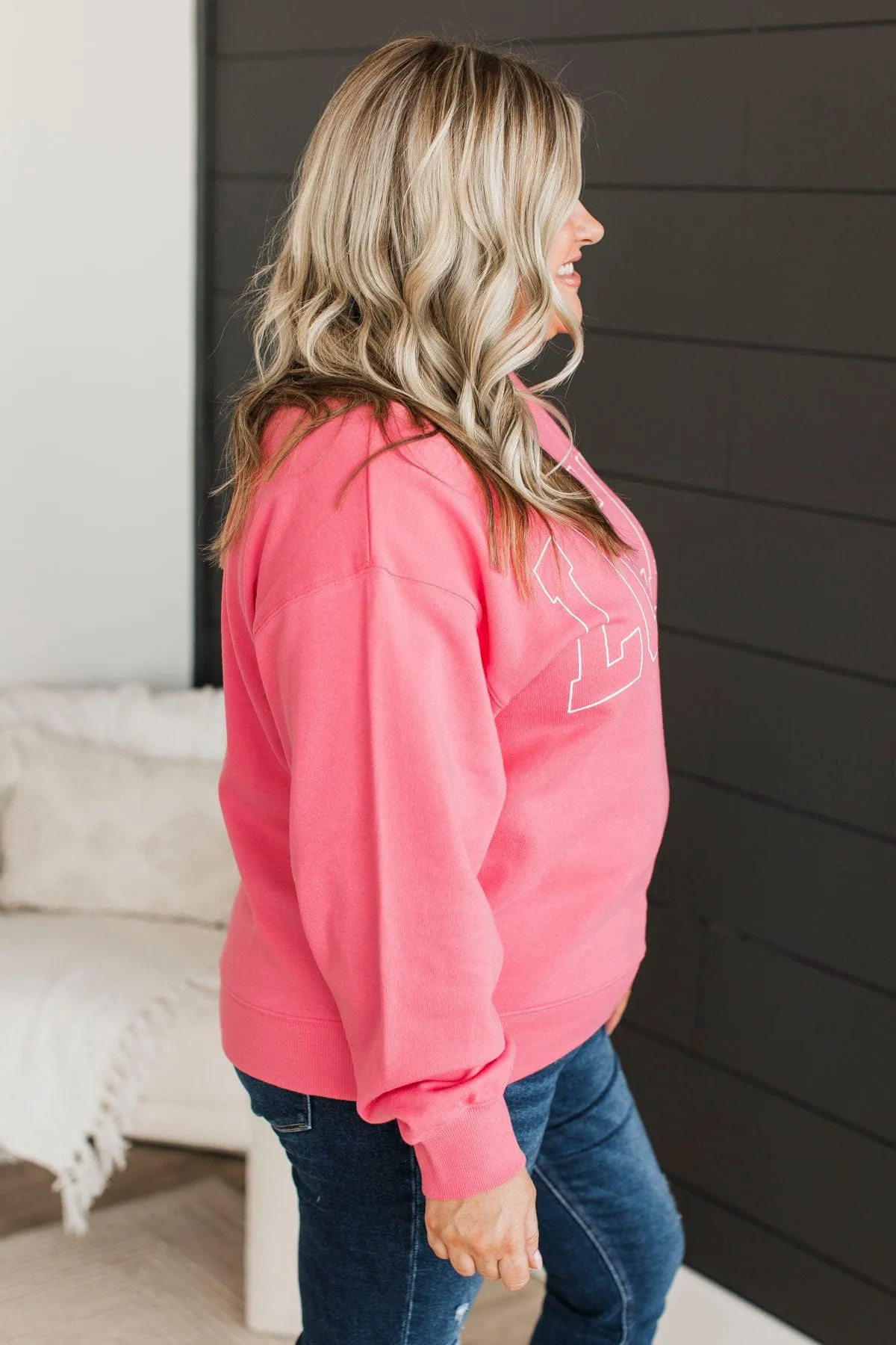 "Local" Crew Neck Pullover- Pink