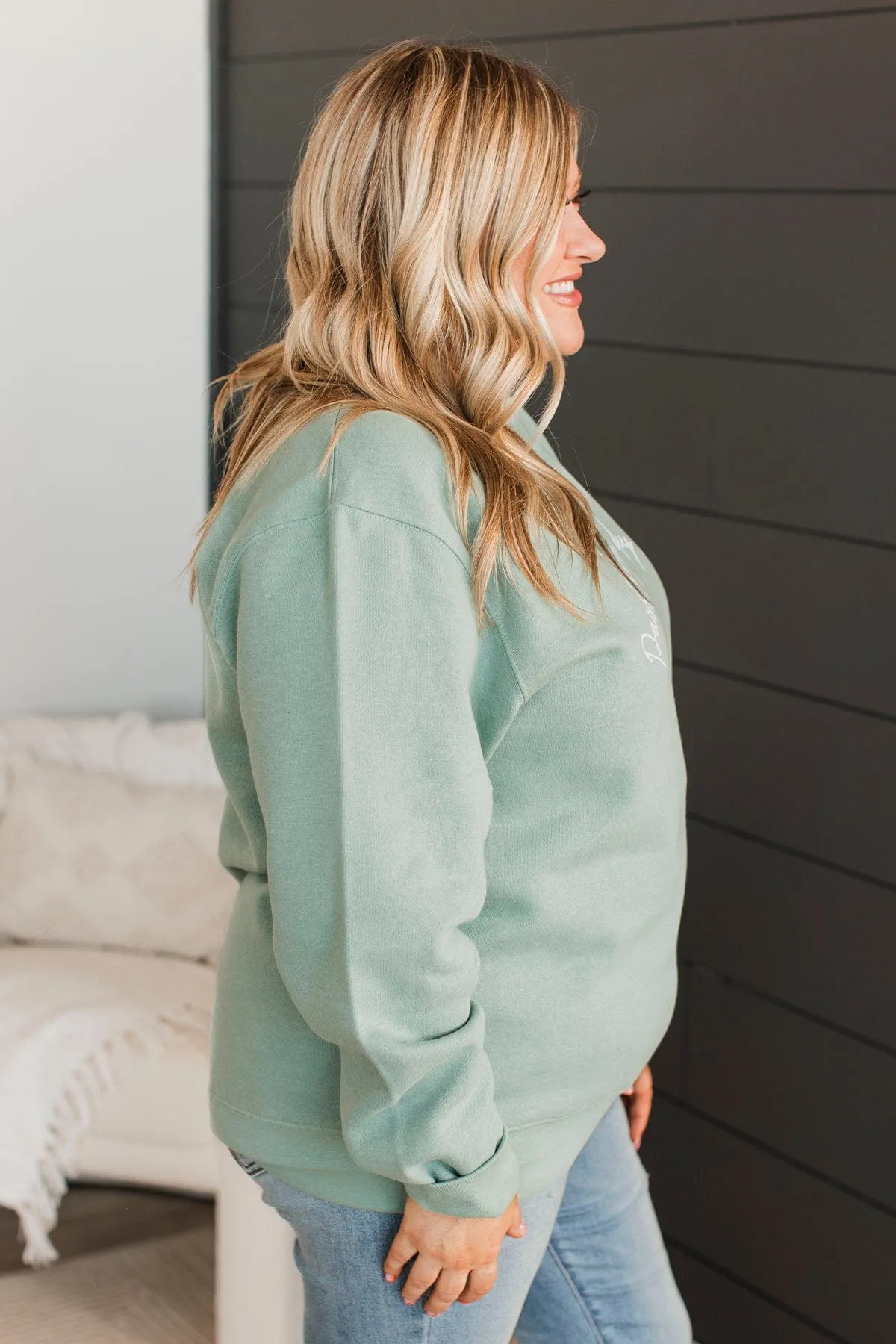 "Through Deep Water" Crew Neck- Dusty Sage