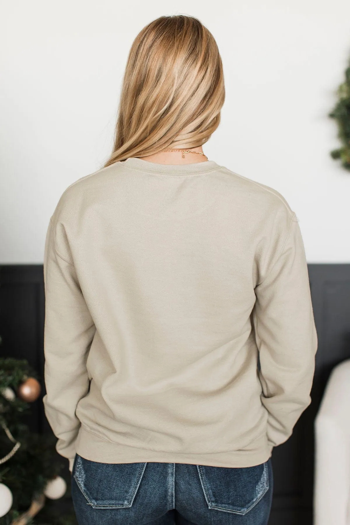 "Tis The Season" Crew Neck Pullover- Sand