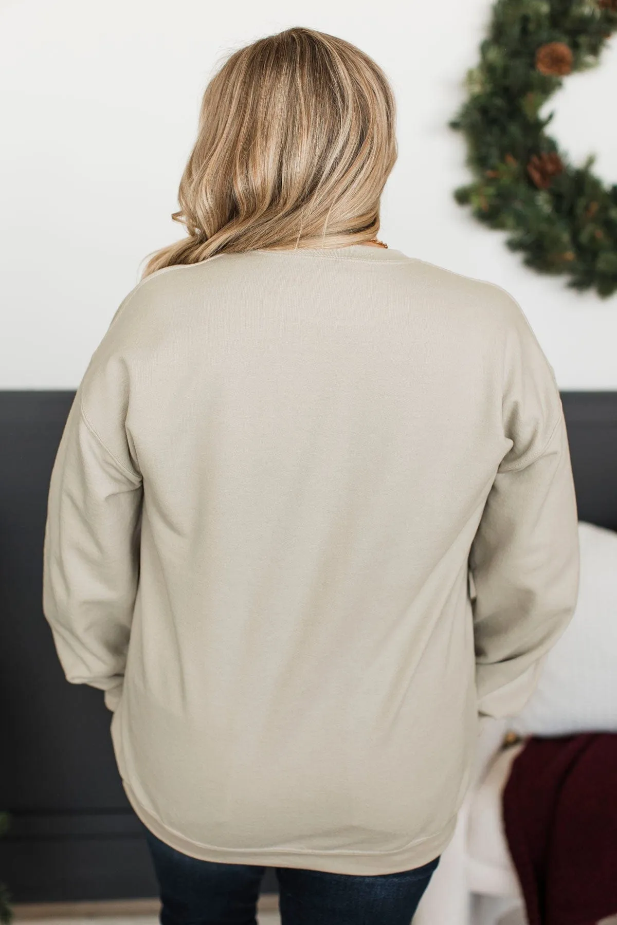 "Tis The Season" Crew Neck Pullover- Sand