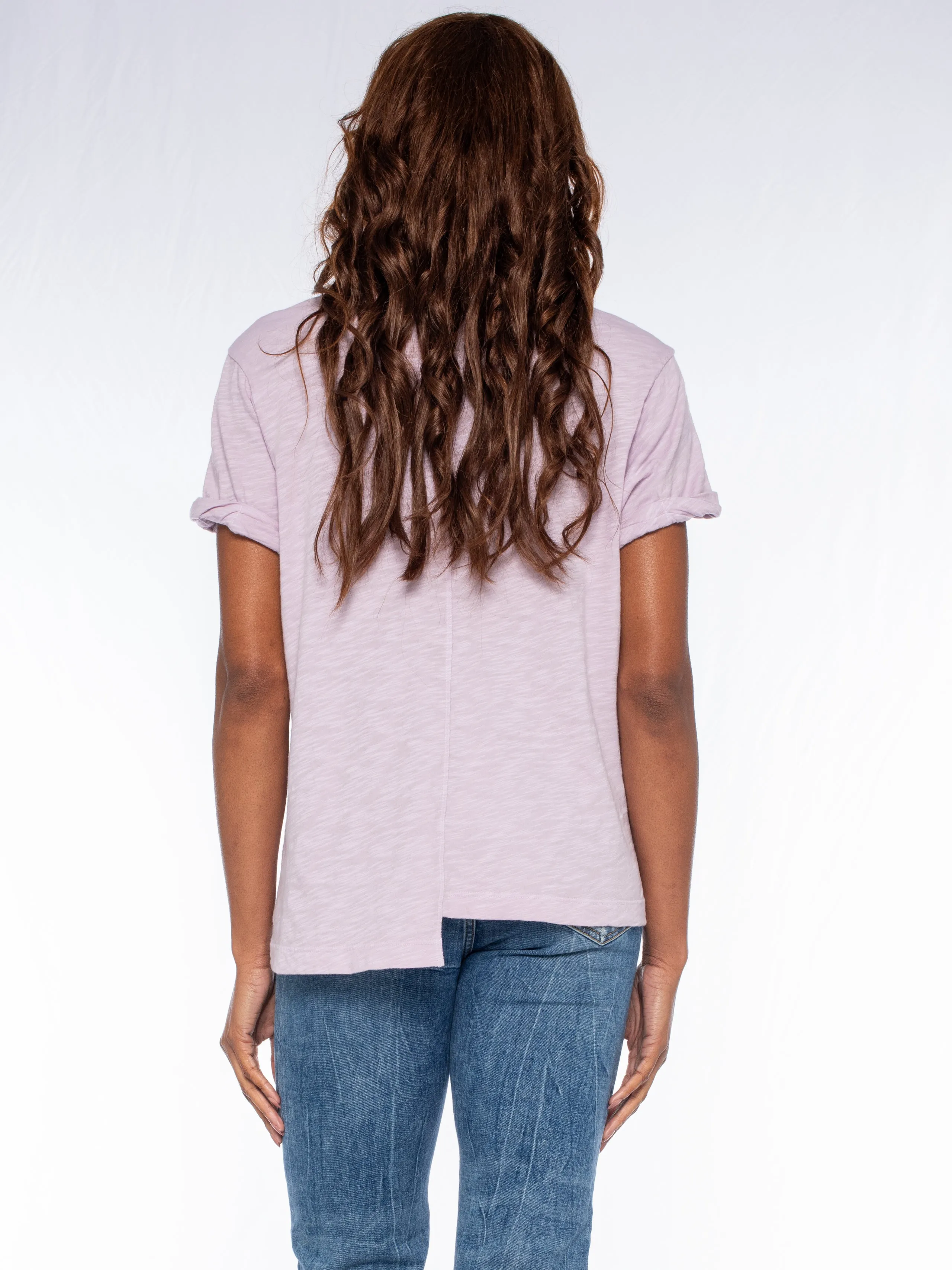 Roll Cuff Pocket Crew Shifted Tee