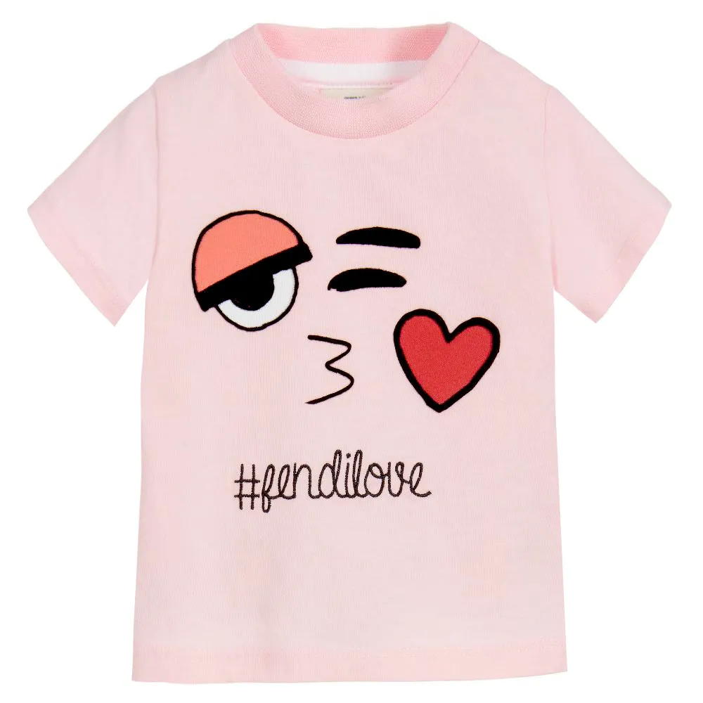 Rosa Pallido #fendilove Girls T-Shirt