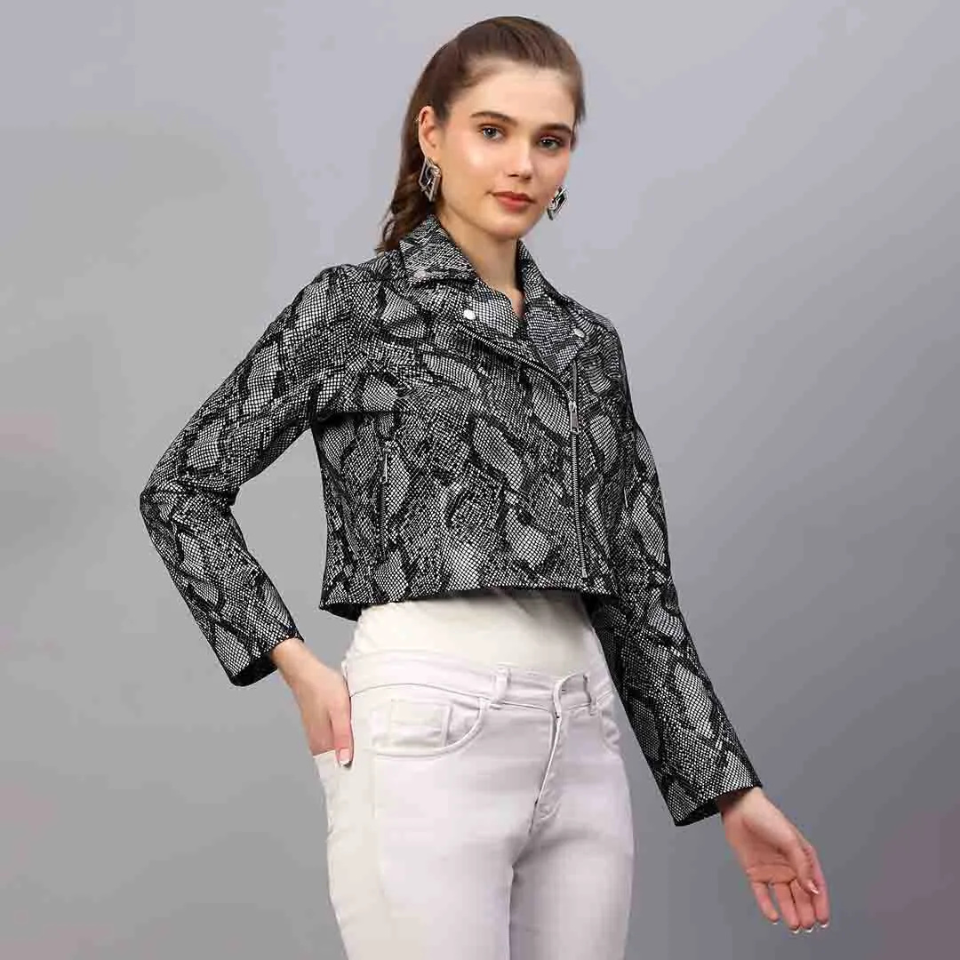 Saint Evie Grey Leather Women Jackets