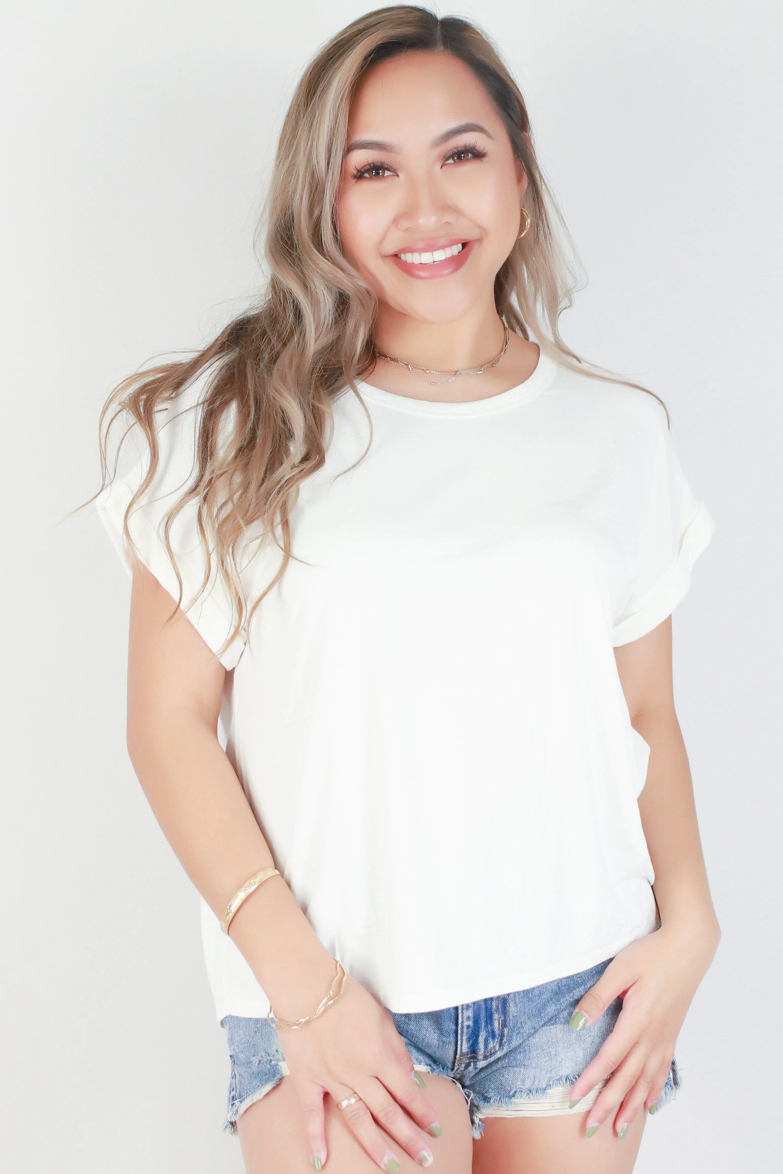 SHORT SLEEVE CREW NECK TOP
