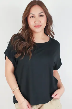 SHORT SLEEVE CREW NECK TOP