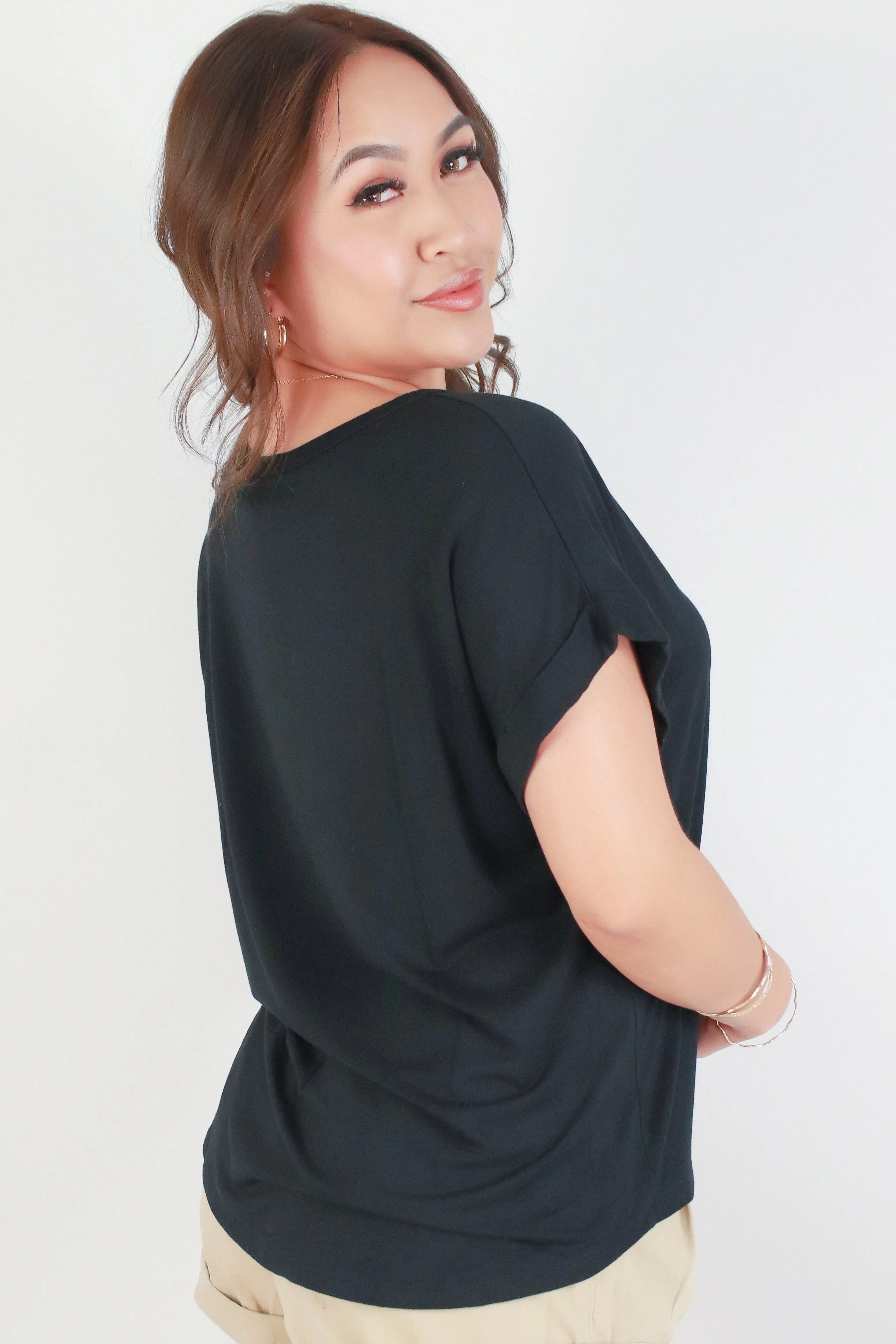 SHORT SLEEVE CREW NECK TOP