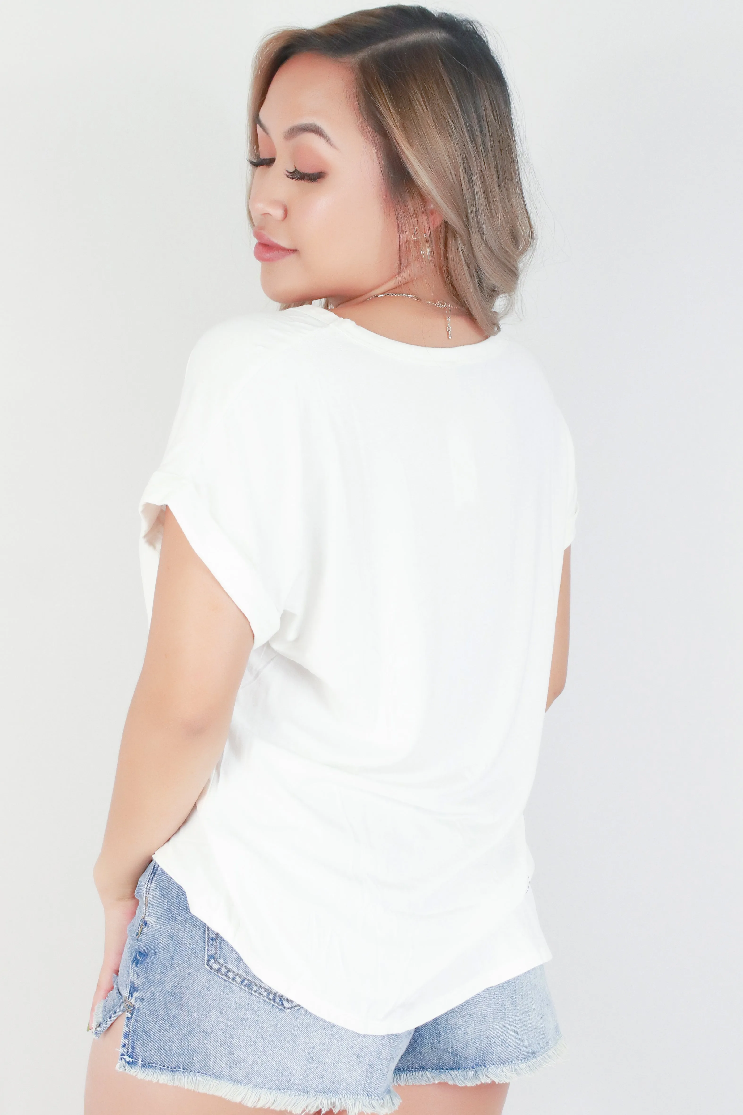SHORT SLEEVE CREW NECK TOP
