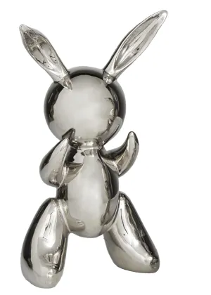 SILVER CERAMIC BALLOON RABBITS