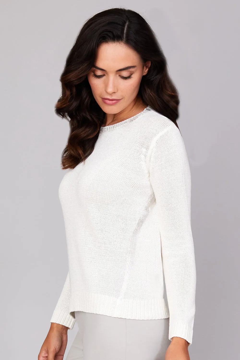 Silver Stripe Crew Neck: FINAL SALE