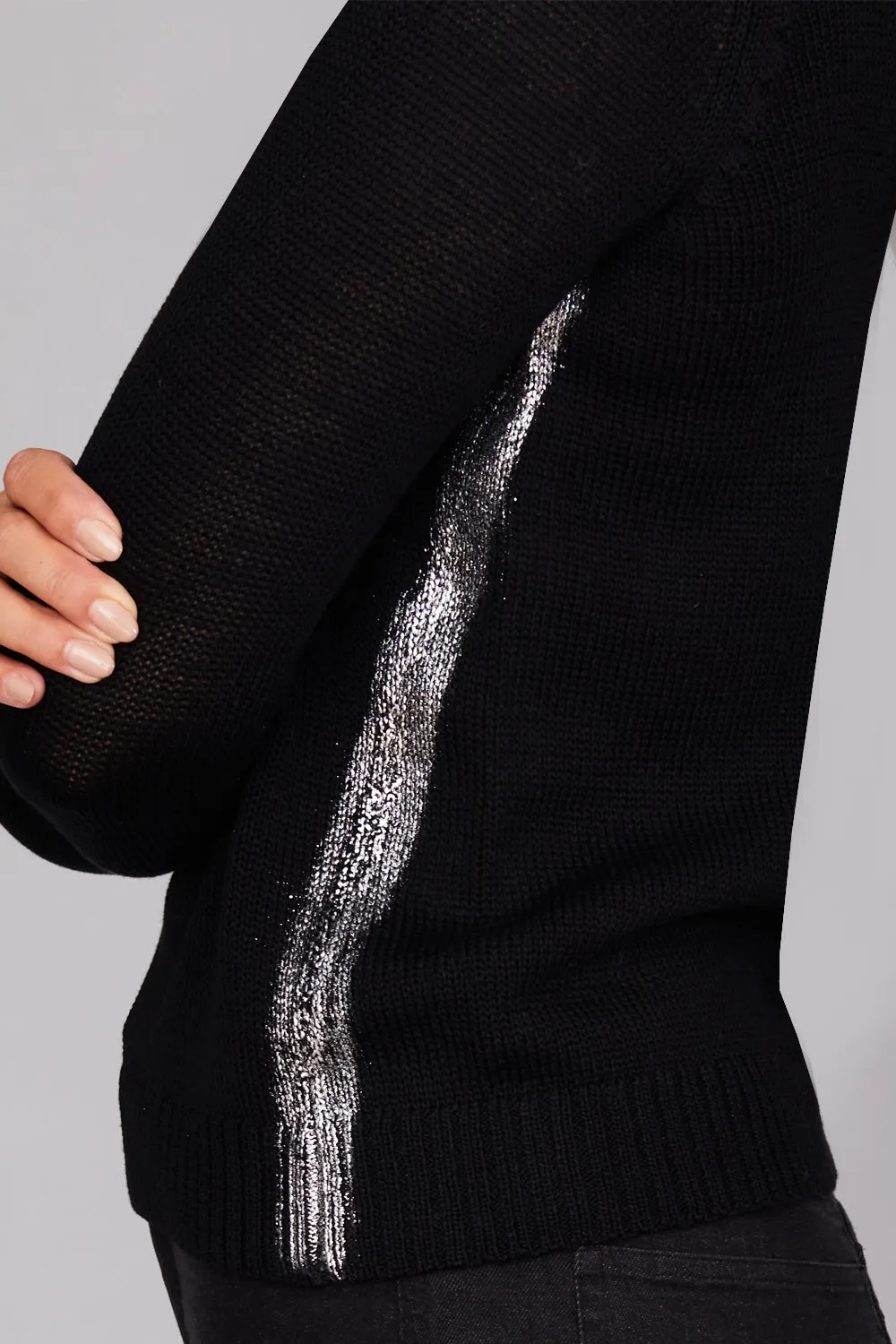 Silver Stripe Crew Neck: FINAL SALE