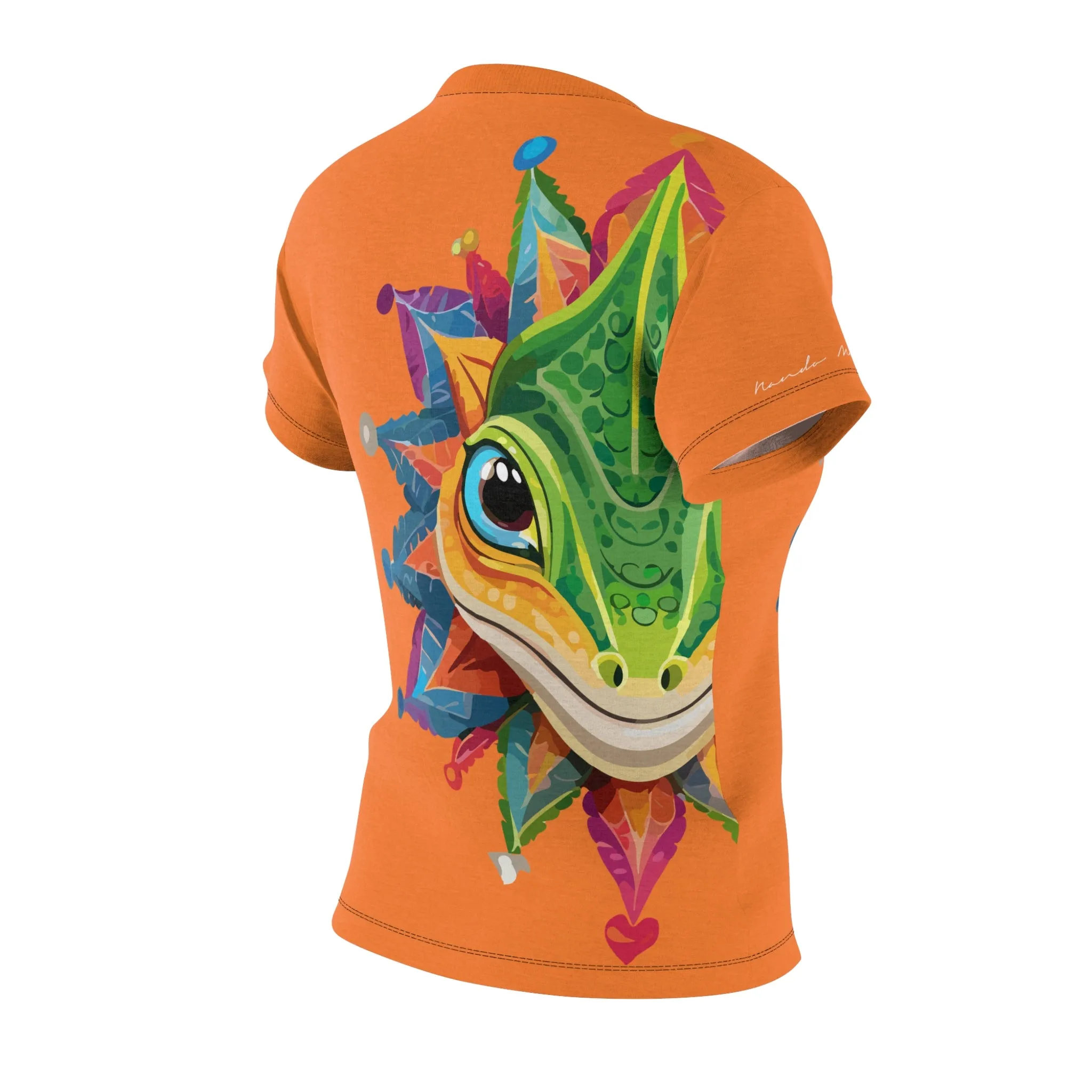 T-Shirt, Orange Mandala Chameleon