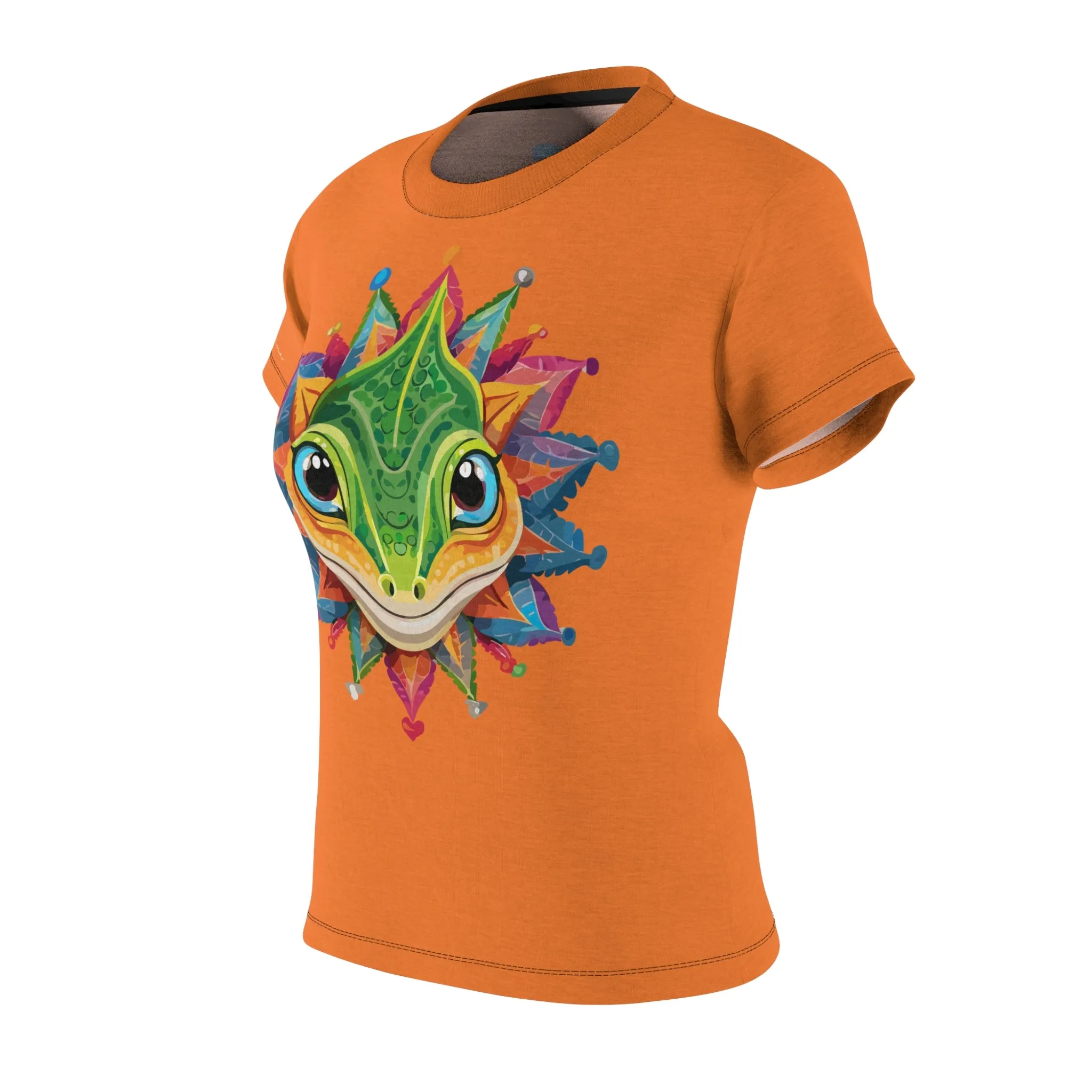 T-Shirt, Orange Mandala Chameleon