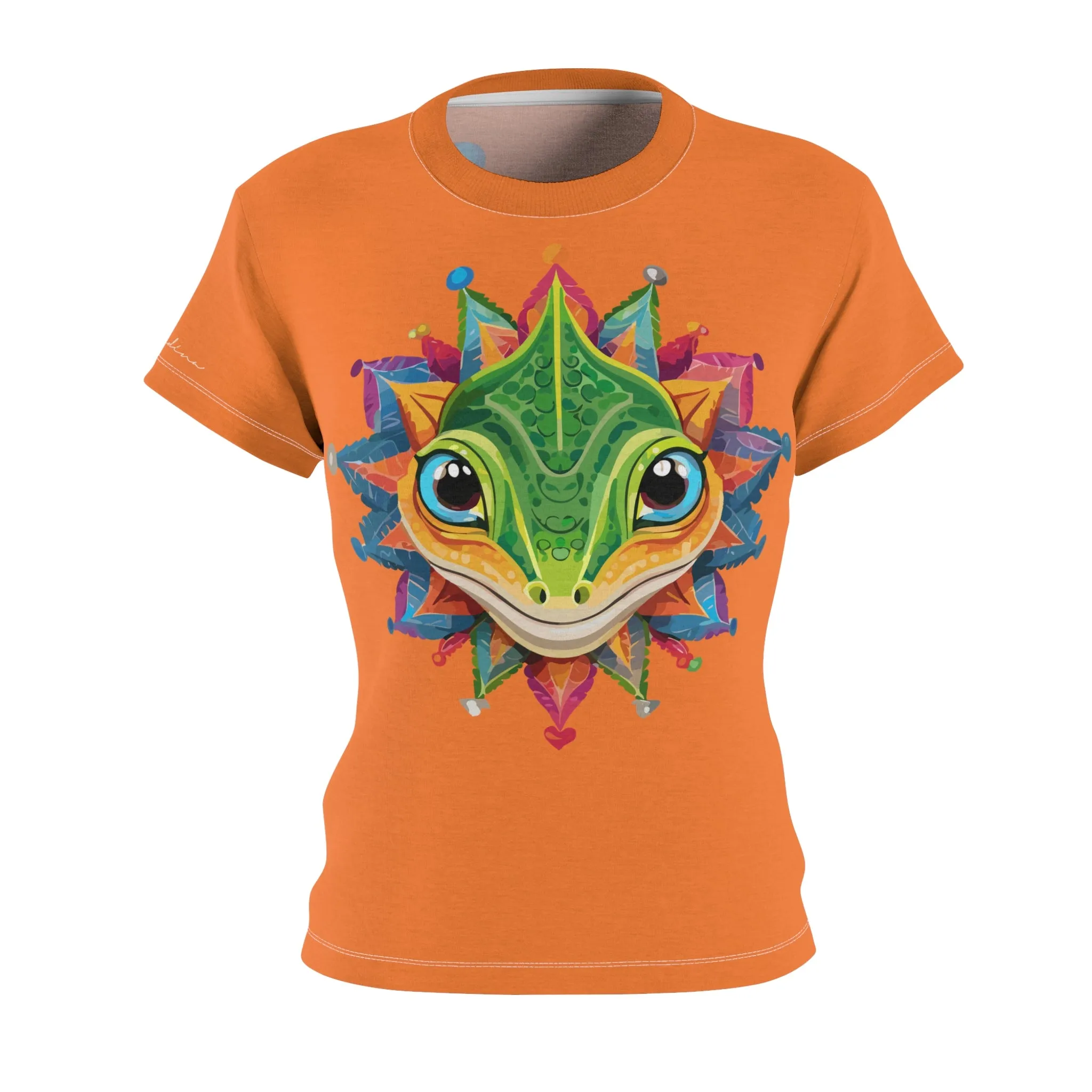 T-Shirt, Orange Mandala Chameleon