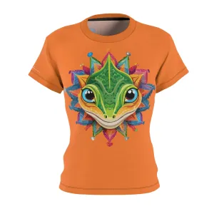 T-Shirt, Orange Mandala Chameleon