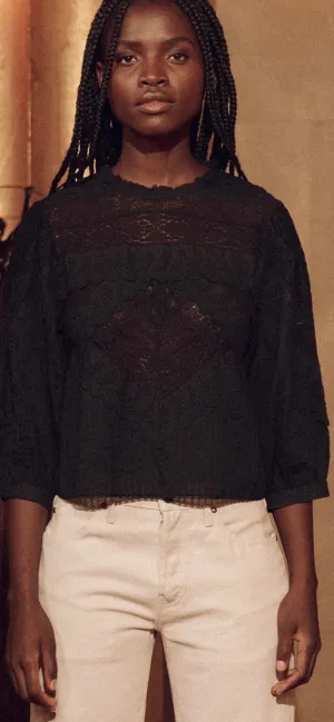 THE GREAT-The Verona Top Black