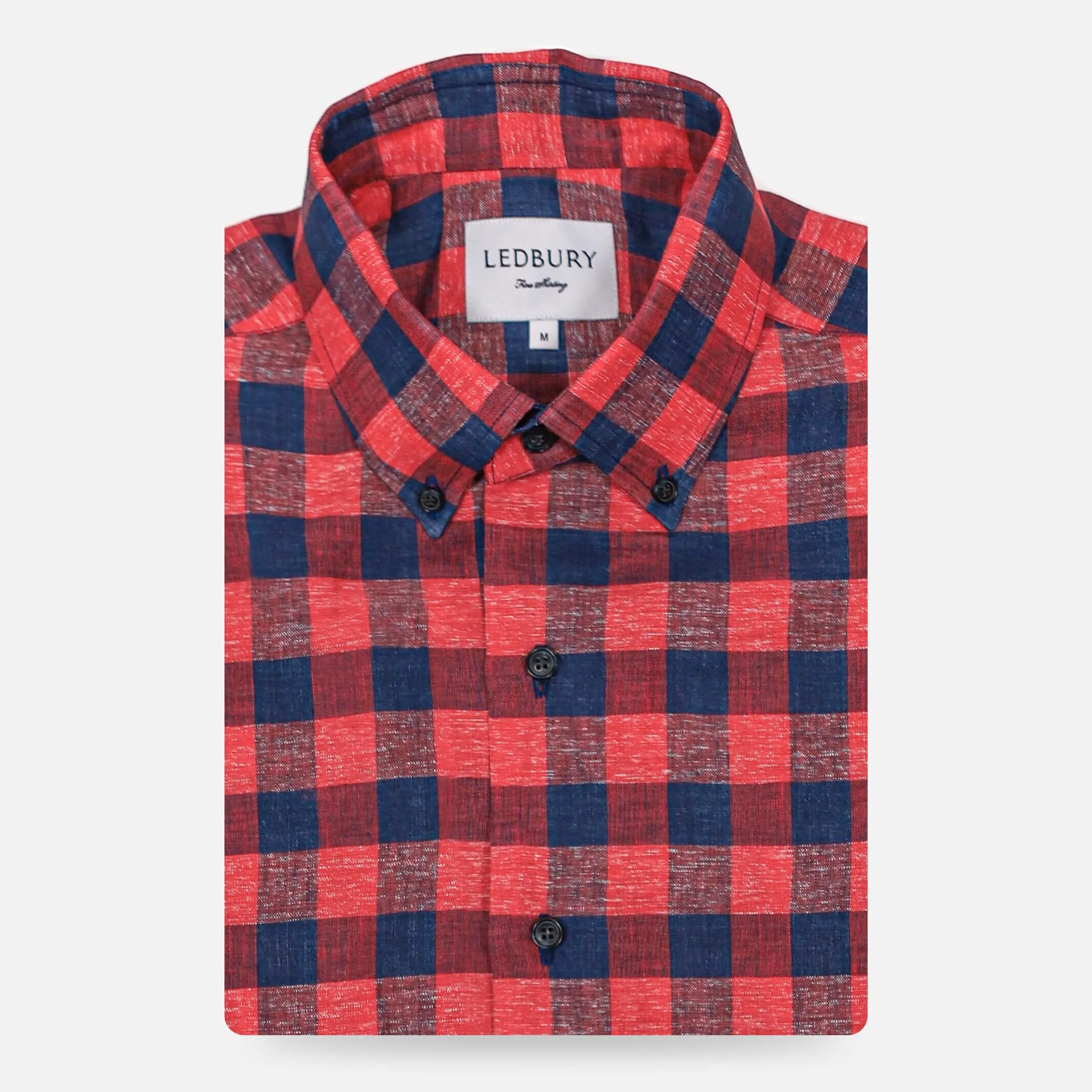 The Red Short Sleeve Frazier Linen Gingham Custom Shirt